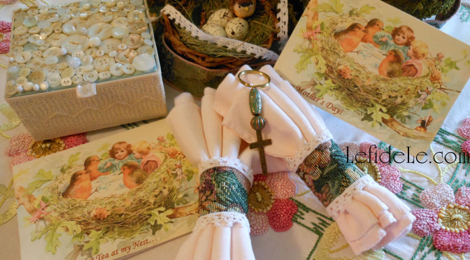 Quick & Easy Tapestry Napkin Rings, Upcycled Button Jewelry Box, & Keychain Gift Crafts Tutorial (for Mother’s Day Tea)