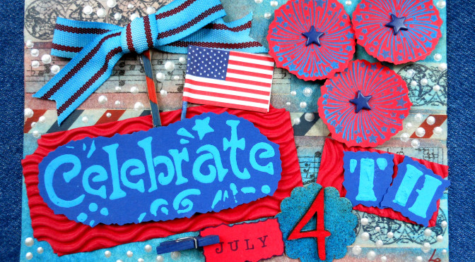 July 4th Altered Art Greeting Card as Mailable Mixed Media Independence Day Décor (DIY Collage Art Tutorial)