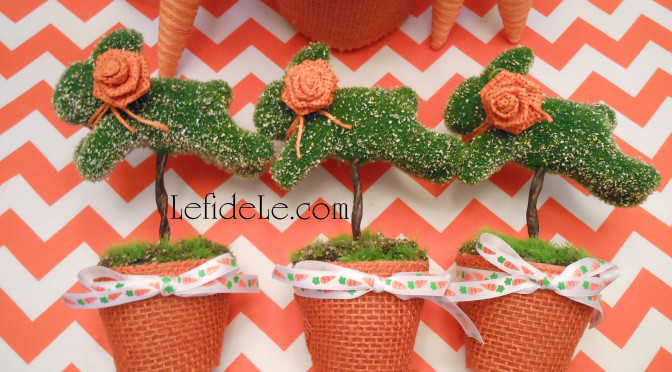 Easy DIY Leaping Bunny Topiary Craft Tutorials with Free Banner, Wreath, Place-card, Invitation, & Thank You Note Printables (for Easter, Showers, Luncheons, & Brunches)
