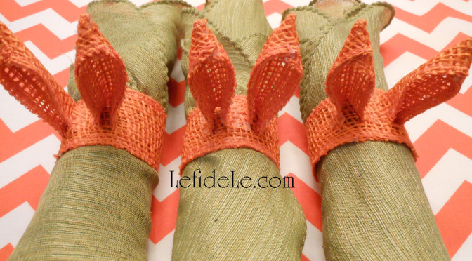 Fast & Easy DIY Burlap Ribbon Bunny Ears Napkin Rings Craft Tutorial (Perfect for Easter, Showers, Luncheons, & Brunches)
