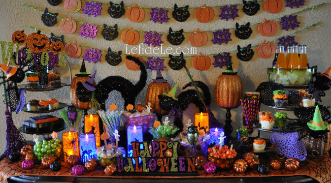 “Glitter-Ween” Halloween Party Theme Decorating Ideas (With DIY Links)