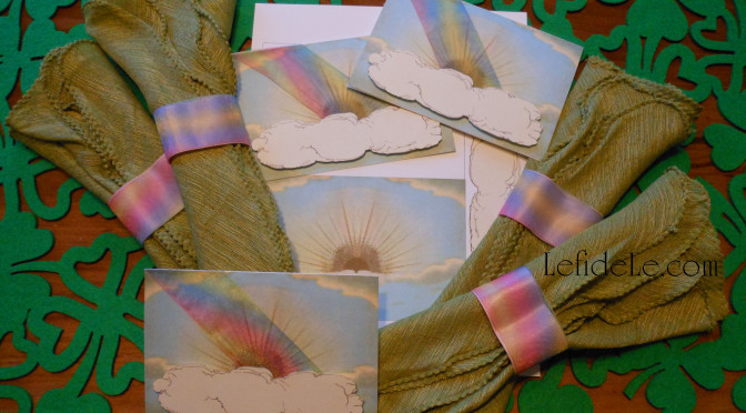 Easy DIY Rainbow Napkin Rings Tutorial & Free Sky Printable Card / Invitation Craft for All Occasions Including Parties & St. Patrick’s Day