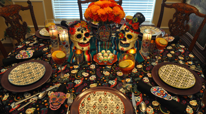 Dia de los Muertos (Day of the Dead) Themed Halloween Dinner Party Décor + DIY Décor & Recipe Links