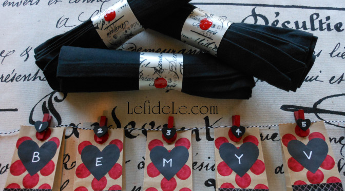 Easy DIY Valentine’s Day Countdown Calendar / Treat Bag Banner & Love Letter Napkin Rings Craft Tutorials