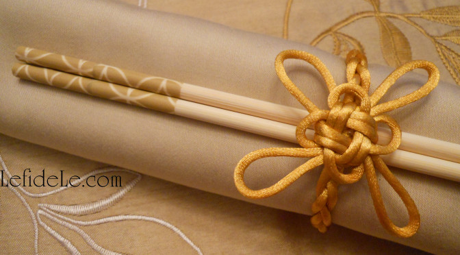 Traditional Chinese Good Luck Knot Craft Tutorial with DIY Plaited Napkin Rings & Washi Tape Decorated Chopsticks for Chinese New Year