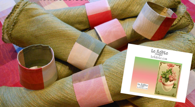 Easy DIY Taffeta Fabric Napkin Rings & No Sew Tablecloth Craft Tutorial & Free Printable Easter Egg Card or Invitation